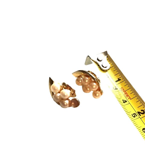 WOMENS GOLD TONE WITH WHITE STONES EARRINGS - Picture 4 of 4